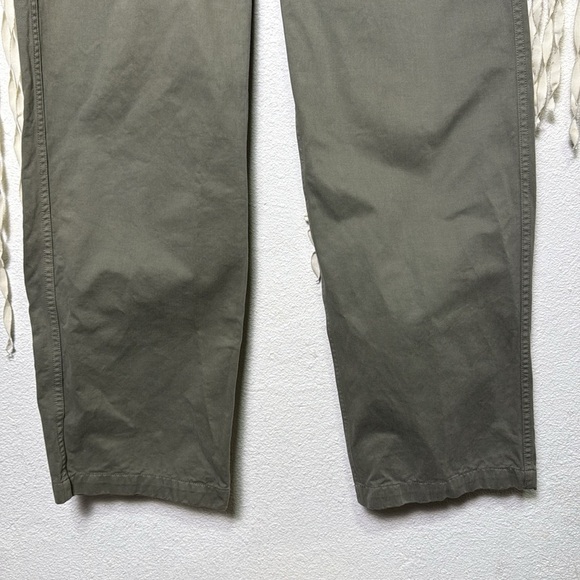 Miles Leon Olive Green Cotton Adjustable Waist Patch Pocket Chino Trouser UK32 - Picture 3 of 16